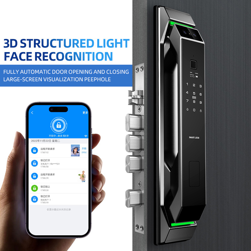 Hot selling Full Automatic Real Time Video Intercom Smart Wifi Digital Door Lock Anti-theft Camera Smart Lock