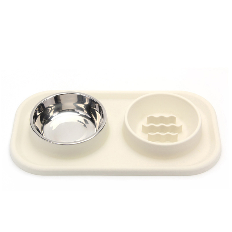 Wholesale Stainless Steel Pet Bowl Slow Feeding Dog Food Bowl with Non-Skid Silicone Mat