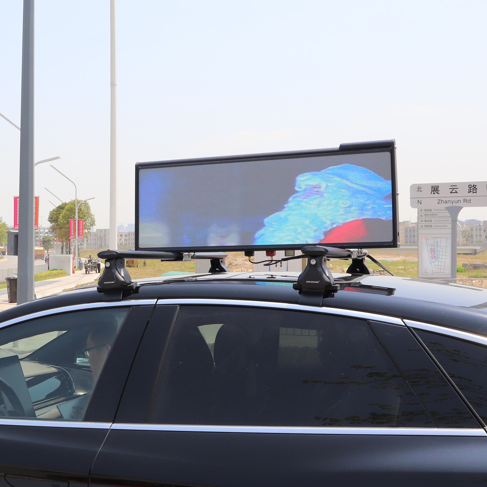 3G 4G wireless control P2.5 P3.33 taxi top led display/Car Top Sign/ LED Advertising 960x320mm double sided car roof top