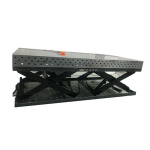 3D Welding Table with Heavy Duty Hydraulic Scissor Lifter for Changing Working Height of High Steel Structures Easily