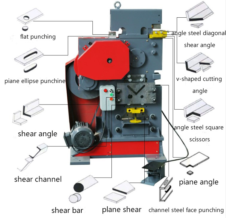 CNC hydraulic ironworker punching cutting shearing processing machine