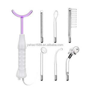 Portable High Frequency Electric Scalp Stimulator Ozone Hair Comb With Purple 7 Tubes