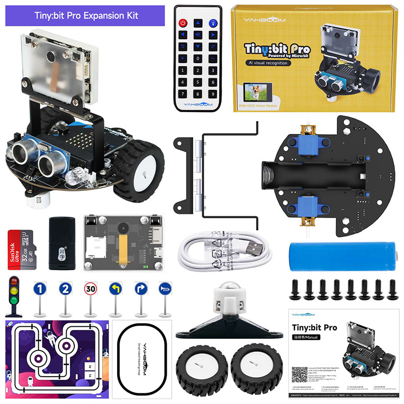 Yahboom Tiny bit Pro AI visual robot car with K210 module based on microbit V2 for python programming