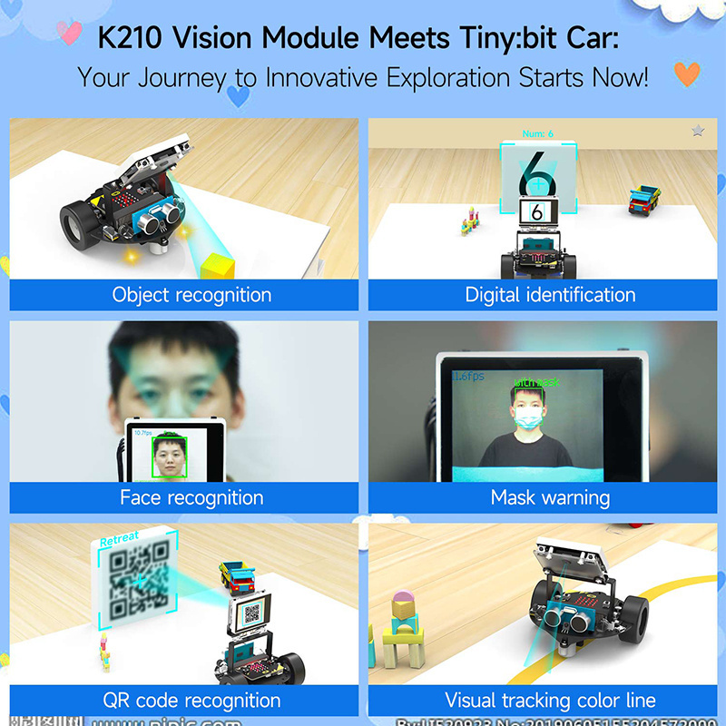 Yahboom Tiny bit Pro AI visual robot car with K210 module based on microbit V2 for python programming