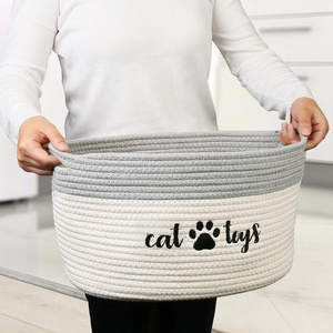 Cat cat basket storage weave Rope Storage Basket Pet/Doy Toy Box Dog Storage Basket