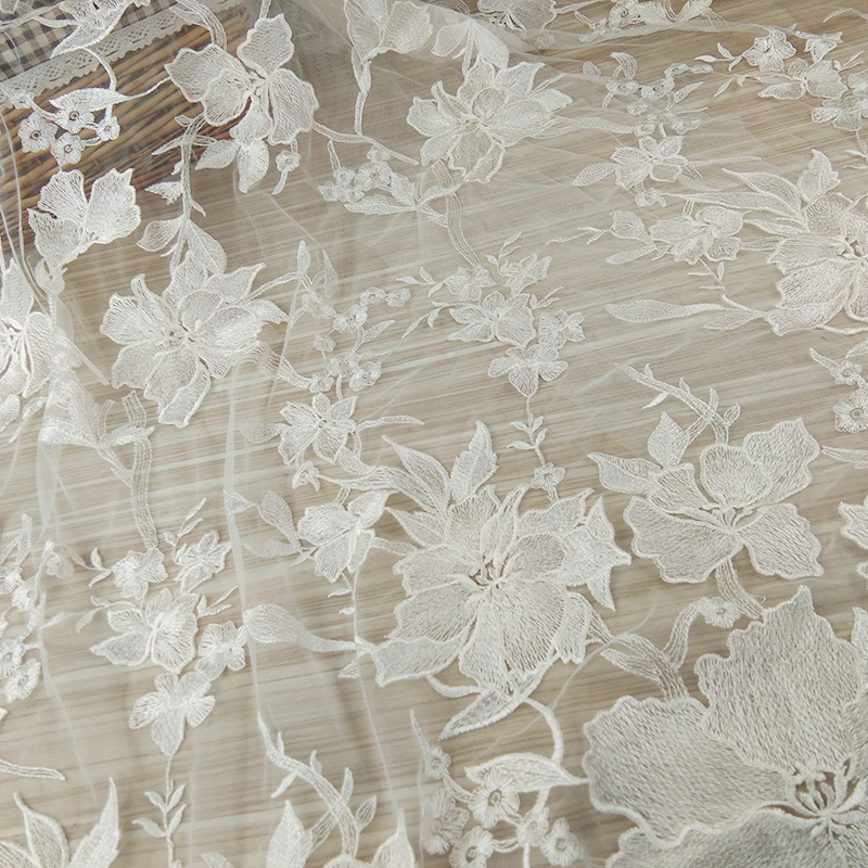 Luxury Tulle Lace floral bridal Embroidery African Lace Fabric Mesh Net Fabric