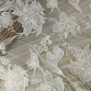 Luxury Tulle Lace floral bridal Embroidery African Lace Fabric Mesh Net Fabric