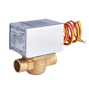 Honeywell Type 24VCA V8043E1012 3/4'' sweat 2 way ball brass motorized zone valve for  heating loop system