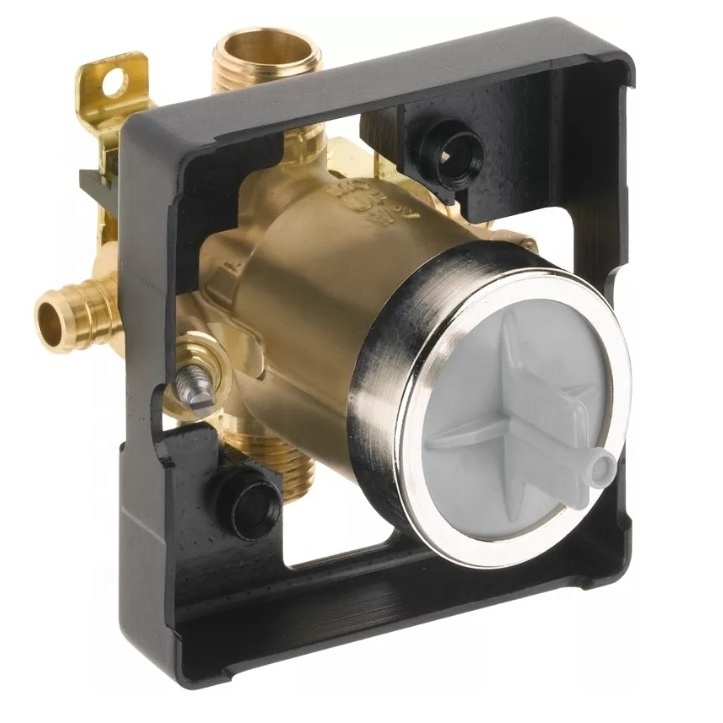 shower rough in valve back wall mounted shower valve 1/2'' NPT R10000-WSPX Universal Mixing Rough-In Valve with Service Stops