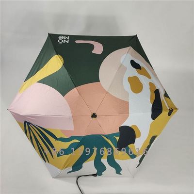 Rain Women Windproof Durable 5 Folding Sun Umbrellas Portable Sunscreen Female Parasol Umbrella