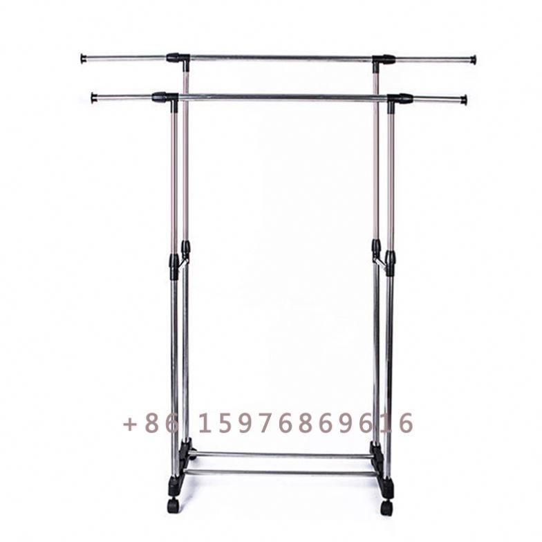 Double Pole Stainless Clothes Drying Shelf Rack Laundry Hanging Stand Metal Dryer Rack Standing Coat Hangers Estantes Metalicos