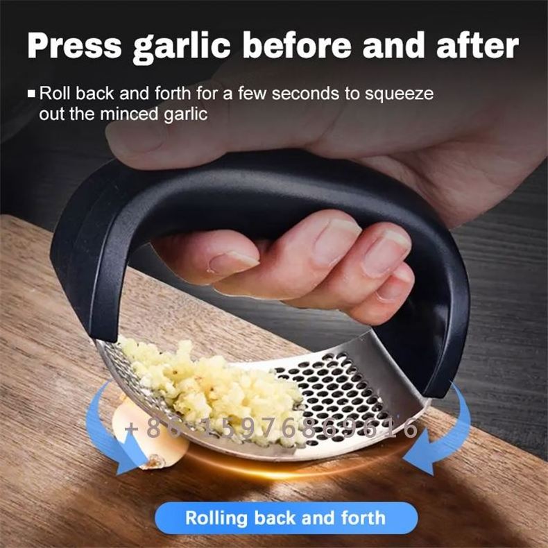 Hot Kitchenware Hand Chopper Manual Tabletop Garlic Press Crusher Stainless Steel Garlic Presser