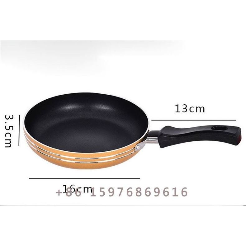 12CM Non-stick Pan Stainless Steel Handle Cookware Aluminum Non-stick Copper Frying Pan