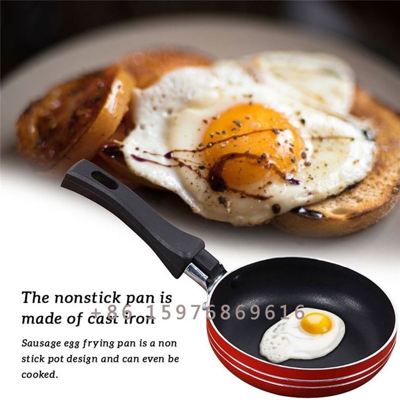 12CM Non-stick Pan Stainless Steel Handle Cookware Aluminum Non-stick Copper Frying Pan