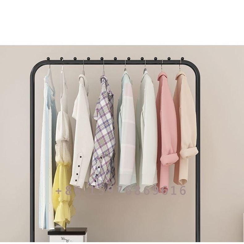 Floor Standing Metal Horizontal Bar Cloth Coat Hanging Rack Stand Hangers For Clothes Drying Pole Bedroom Estantes Metalicos