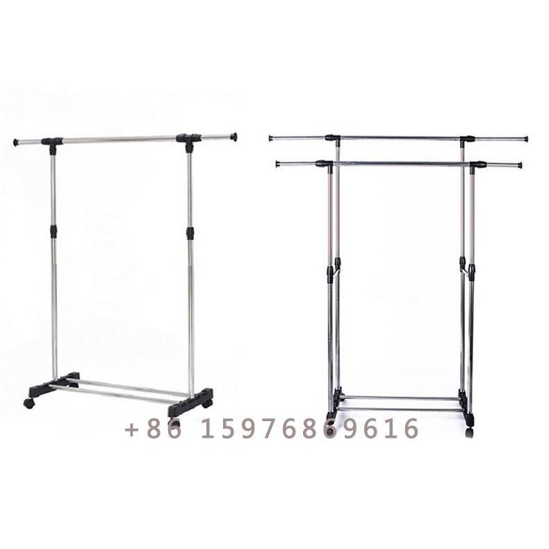 Double Pole Stainless Clothes Drying Shelf Rack Laundry Hanging Stand Metal Dryer Rack Standing Coat Hangers Estantes Metalicos