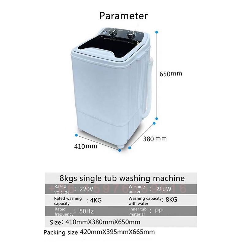 hot selling upgrade  8kgs single  tub electric clothes and shoes wash machine with dryer for dormitory or commercial