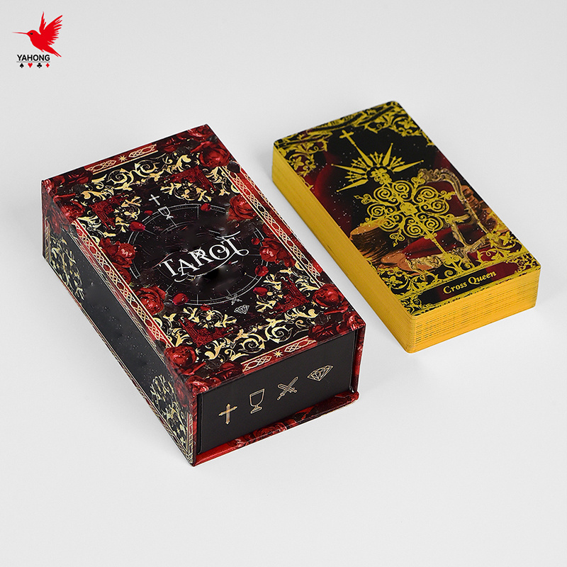 Custom Printing Red Tarot Oracle Cards Eco-Friendly Positive Paper Affirmation Deck Tarot Cards With Guidebook