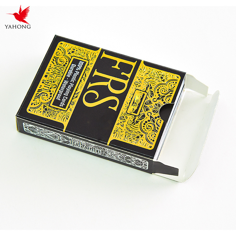 Custom LOGO PVC plastic waterproof playing cards poker deck gold foil poker set tarot card for family game