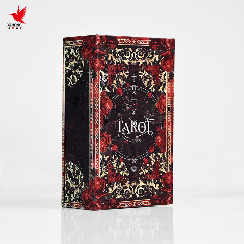 Custom Printing Red Tarot Oracle Cards Eco-Friendly Positive Paper Affirmation Deck Tarot Cards With Guidebook