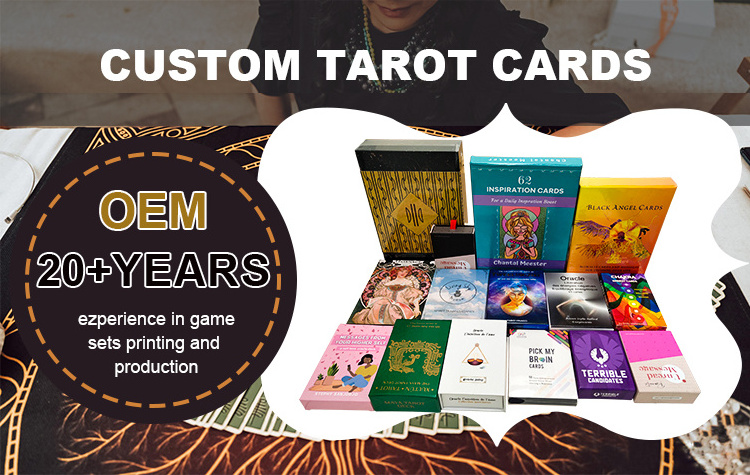 Custom Printing Golden Foil Tarot Cards Deck Oracle Tarot Playing Cards