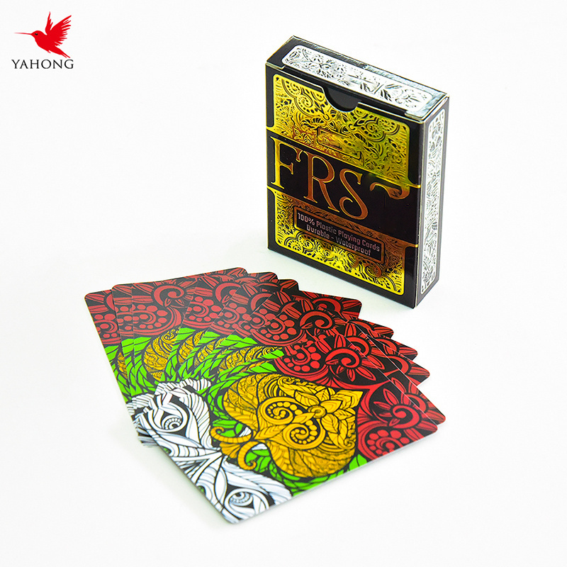 Custom LOGO PVC plastic waterproof playing cards poker deck gold foil poker set tarot card for family game