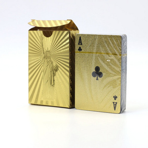 Hot Sale High quality Plastic PVC Playing Cards Durable Waterproof Plastic Playing Cards Gold Foil Poker Golden Poker