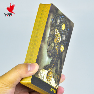 Manufacturer's Durable Plastic Tarot Cards with Gold Foil Box Packing and Guidebook Customizable Logo for Playing Poker