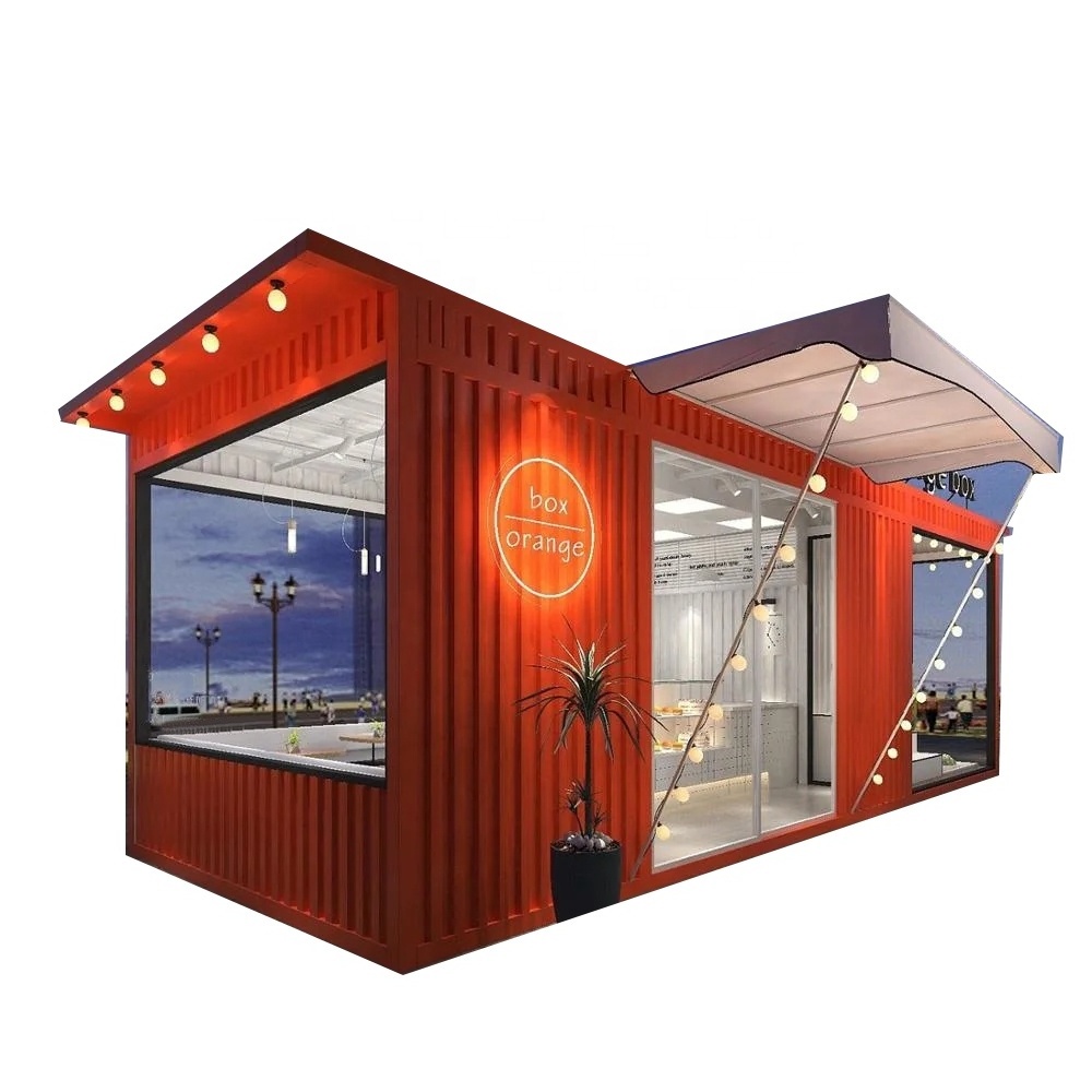 China 20ft foldable luxury prefabricated portable shipping container prefab coffee shop/container cafe/container bar