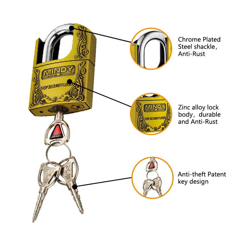 OPEL Antique Alloy Padlock With Key Tumbler Keyed Alike Padlock Trailer Door