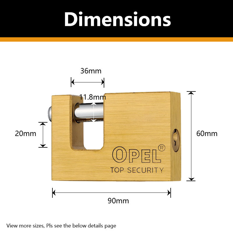 Candado Monobloque Anticizalla Solid Monoblock Padlock Brass Lock