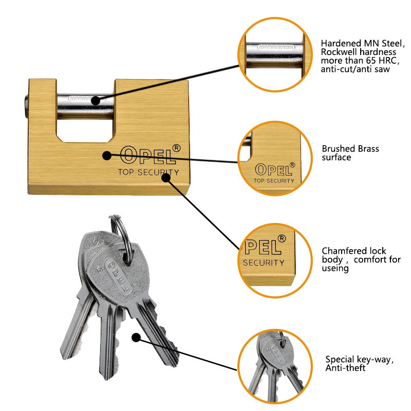 Candado Monobloque Anticizalla Solid Monoblock Padlock Brass Lock