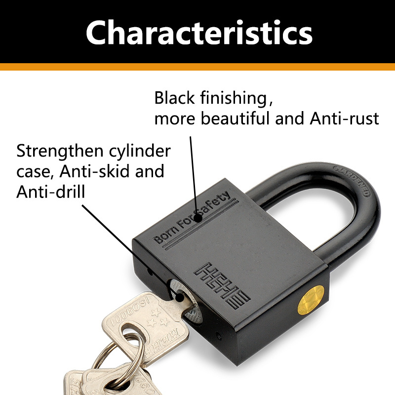 Armored Iron Body Heavy Duty Padlock 4 Keys Included Full Iron Desk Drawer Lock