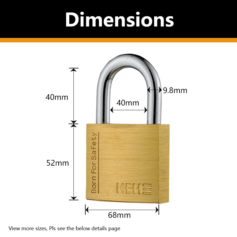 HEHE New Design Brass Door Lock Long Beam Padlock With Key For Wholesales