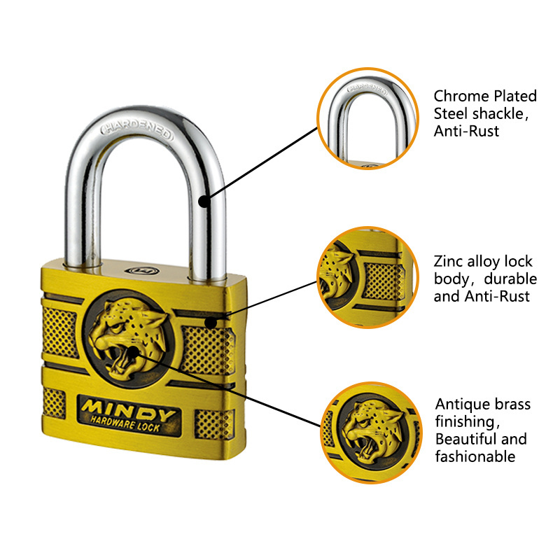 MINDY Hot Selling Home Safe Security Tuya Padlock With Key Outdoor Gate Door Lock For Wholesales