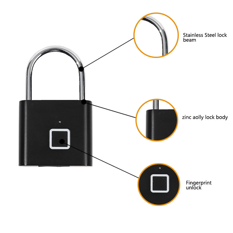 Hot Selling Keyless Padlock Small Unique Padlocks Fingerprint With High Quality