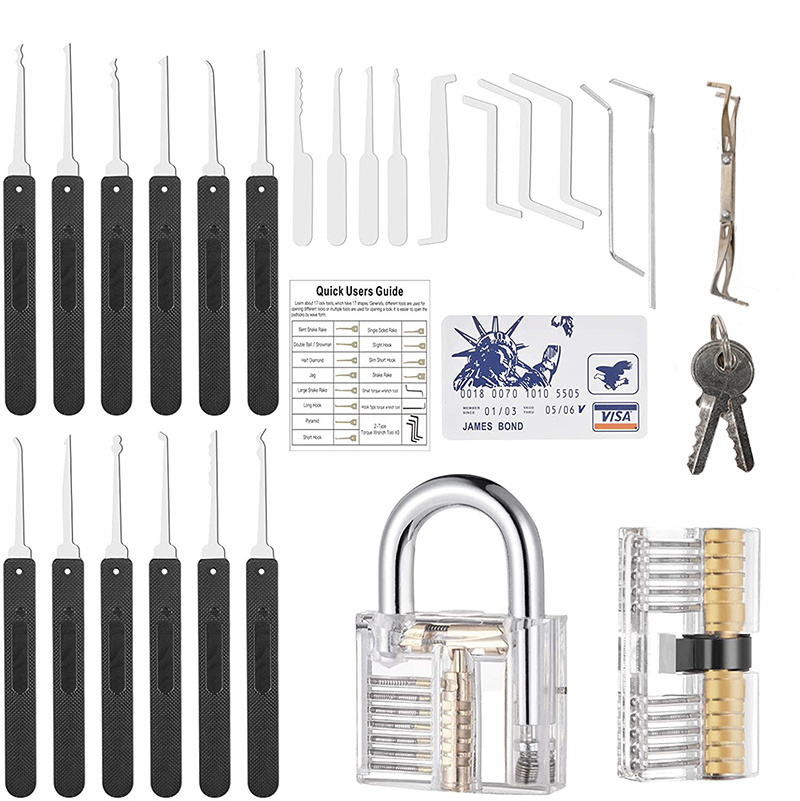 Professional Picks Lock Bag Lockpicking Practice Locks Set Transparent With Great Price