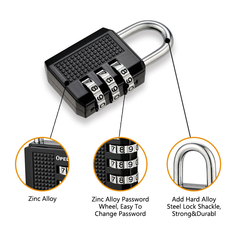 Multifunctional  4 Letter Combination Outdoor Cover Padlock Code Lock Digital