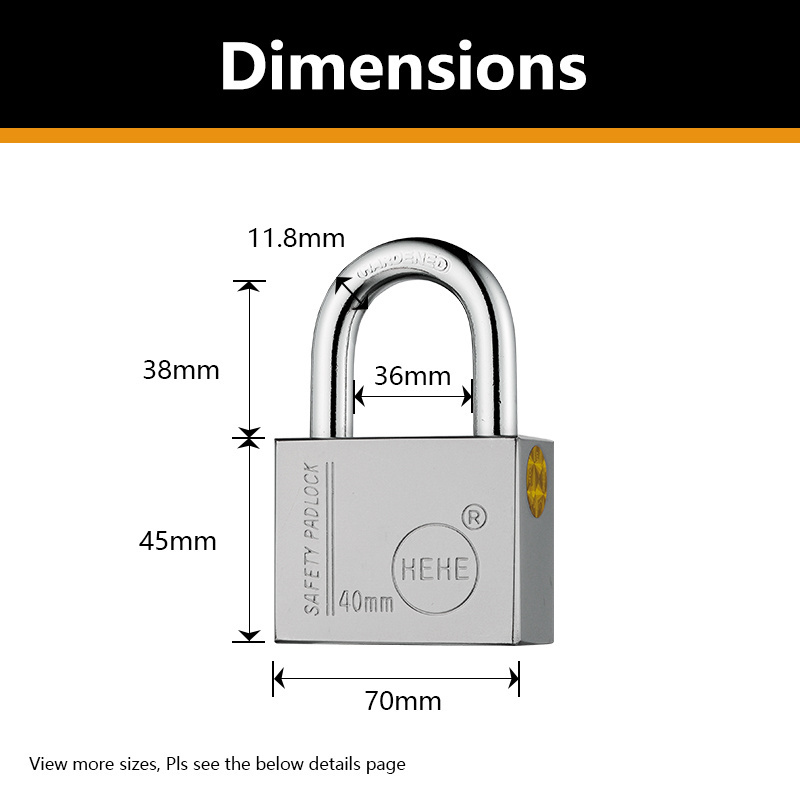 YAHUAN Selling Cr Plated Vane Keys Side Open Padlock Cylinder Lock Iron Padlocks