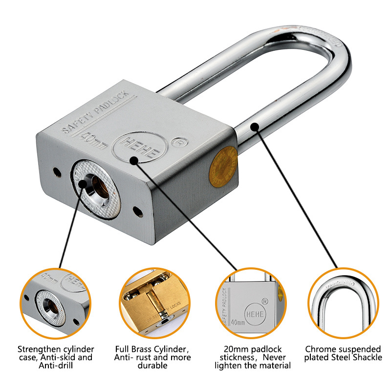 YAHUAN Selling Cr Plated Vane Keys Side Open Padlock Cylinder Lock Iron Padlocks