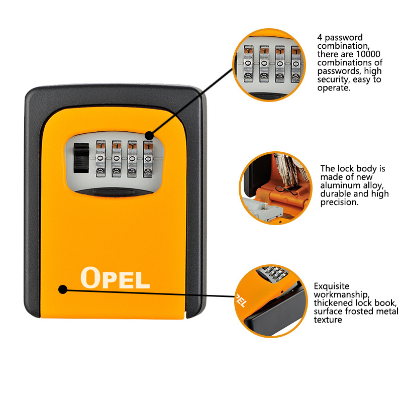 OPEL Outdoor Heauy Duty Security Key Storage Lock Boxes With Resettable Code Alloy Combination Lock