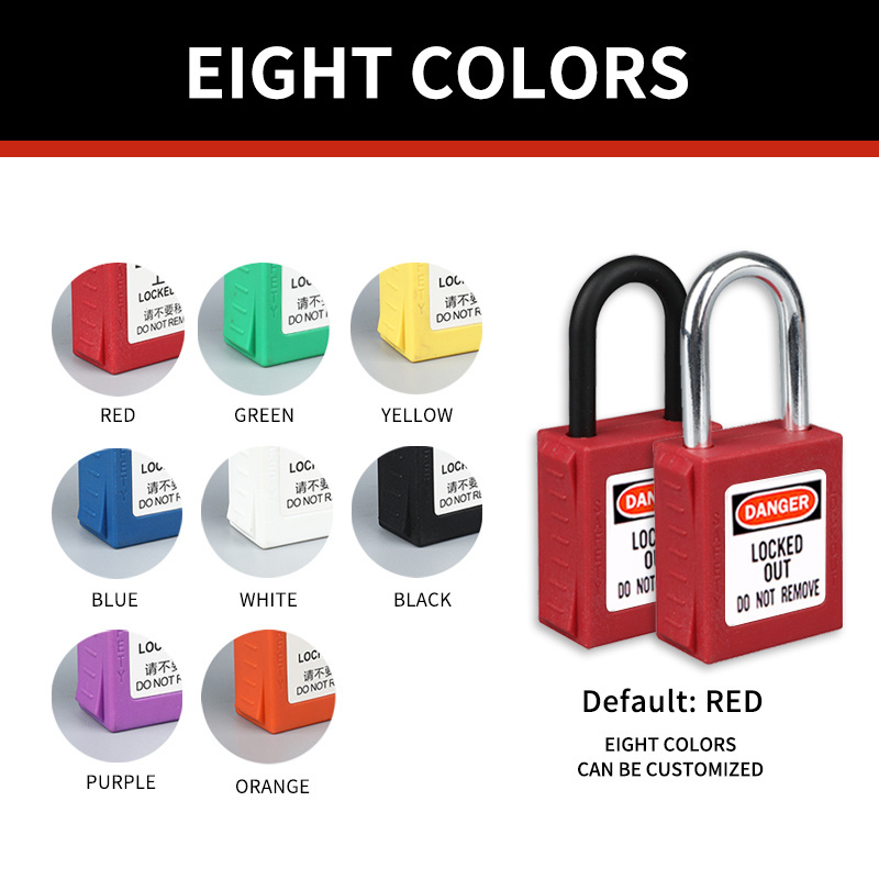 Anti-Magnetic Loto Safety Padlocks With 6mm Hardened Steel Shackle padlock Keyed For Industrial Lockout-Tagout