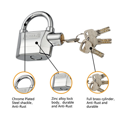 security gembok lock 110db anti theft alarm aluminium alloy padlock