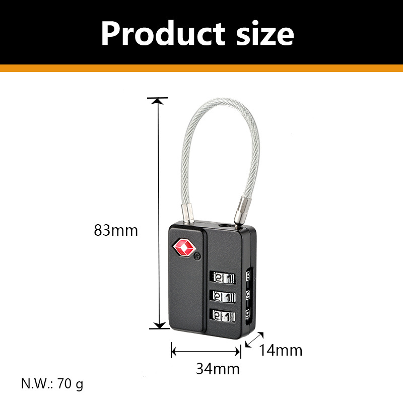 Tsa Approved 4 Letter Number Combinations Change Digital Lock Padlock With Low Price