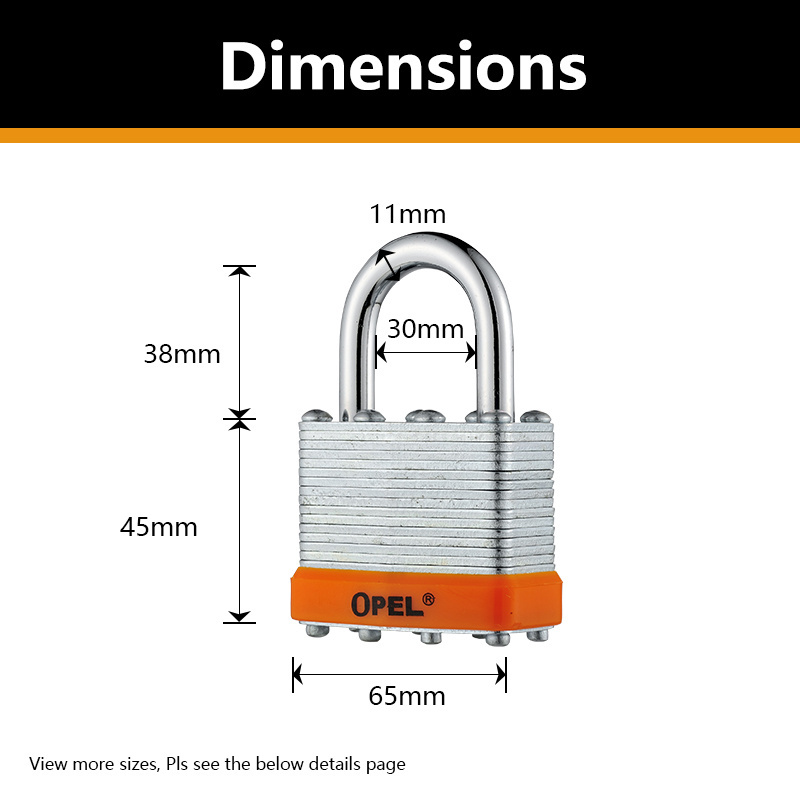 OPEL Multifunctional cheap for safe locker security door lock gray iron steel padlock with great price