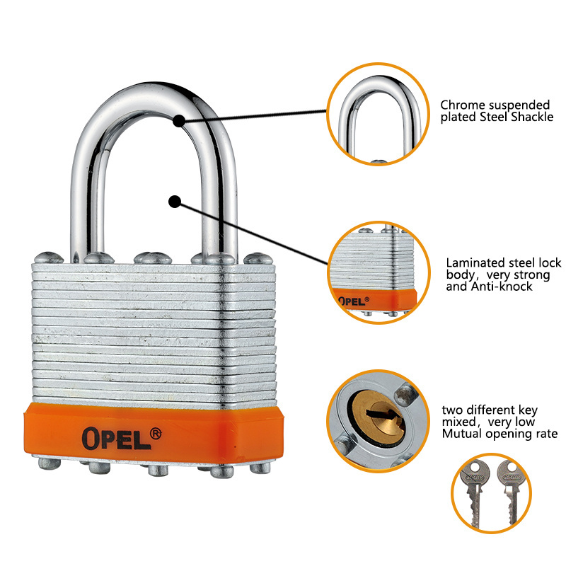 OPEL Multifunctional cheap for safe locker security door lock gray iron steel padlock with great price