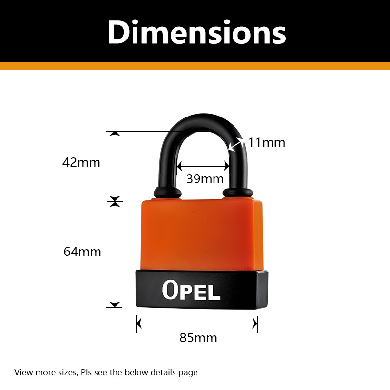 OPEL Brand New Custom Size Pvc Lock Safe Marine Use Locks door keys padlock with high quality