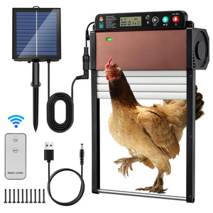 Solar Automatic Chicken House Door Timing LCD Display Light Sensor Chicken Door Factory Poultry Anti-pinch Chicken Door