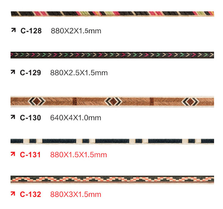 Wholesale Colorful wood Beading Strip Wood Binding Guitar Purfling for Guitar Body Project Parts