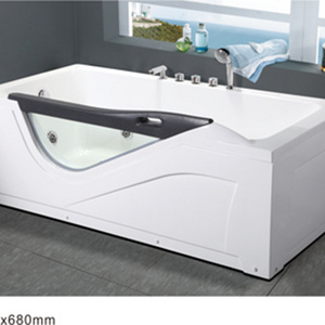 Rectangular whirlpool jacuzzy massage bathtubs with colorful LED light